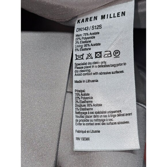 Karen Millen Women's Strapless Grey Cocktail Dress Pleat Details Sz 12 2447 - Picture 8 of 10